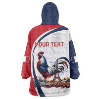 Personalized France Wearable Blanket Hoodie French Rooster With Eiffel Tower - Wonder Print Shop