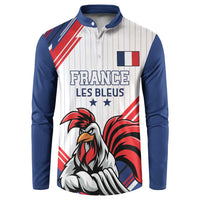 Custom French Football Button Sweatshirt France Rooster Mascot Come On Champions - Wonder Print Shop