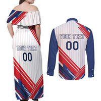 Custom French Football Couples Matching Off Shoulder Maxi Dress and Long Sleeve Button Shirt France Rooster Mascot Come On Champions - Wonder Print Shop