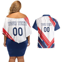 Custom French Football Couples Matching Off Shoulder Short Dress and Hawaiian Shirt France Rooster Mascot Come On Champions - Wonder Print Shop