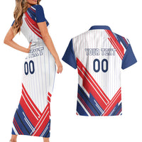 Custom French Football Couples Matching Short Sleeve Bodycon Dress and Hawaiian Shirt France Rooster Mascot Come On Champions - Wonder Print Shop