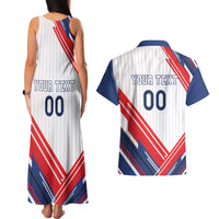 Custom French Football Couples Matching Tank Maxi Dress and Hawaiian Shirt France Rooster Mascot Come On Champions - Wonder Print Shop