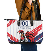 Custom French Football Leather Tote Bag France Rooster Mascot Come On Champions - Wonder Print Shop