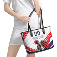 Custom French Football Leather Tote Bag France Rooster Mascot Come On Champions - Wonder Print Shop