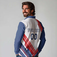 Custom French Football Long Sleeve Polo Shirt France Rooster Mascot Come On Champions - Wonder Print Shop