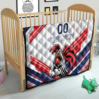 Custom French Football Quilt France Rooster Mascot Come On Champions - Wonder Print Shop