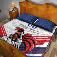 Custom French Football Quilt Bed Set France Rooster Mascot Come On Champions - Wonder Print Shop