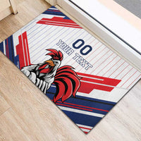 Custom French Football Rubber Doormat France Rooster Mascot Come On Champions - Wonder Print Shop