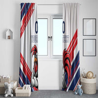 Custom French Football Window Curtain France Rooster Mascot Come On Champions - Wonder Print Shop