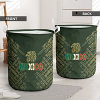 Mexico Football Laundry Basket Aztec Pattern Eagle - Wonder Print Shop