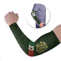Custom Mexico Football Arm Sleeves Aztec Pattern Eagle - Wonder Print Shop