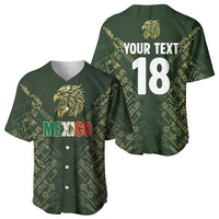 Custom Mexico Football Baseball Jersey Aztec Pattern Eagle - Wonder Print Shop