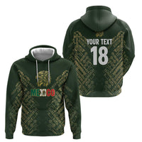 Custom Mexico Football Hoodie Aztec Pattern Eagle - Wonder Print Shop