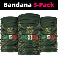 Mexico Football Neck Gaiter Aztec Pattern Eagle - Wonder Print Shop