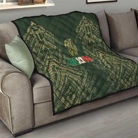 Mexico Football Quilt Aztec Pattern Eagle - Wonder Print Shop