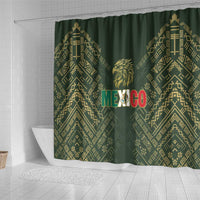 Mexico Football Shower Curtain Aztec Pattern Eagle - Wonder Print Shop