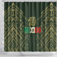 Mexico Football Shower Curtain Aztec Pattern Eagle - Wonder Print Shop