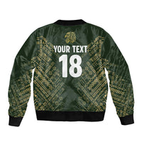 Custom Mexico Football Sleeve Zip Bomber Jacket Aztec Pattern Eagle - Wonder Print Shop