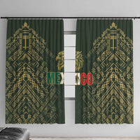 Mexico Football Window Curtain Aztec Pattern Eagle - Wonder Print Shop
