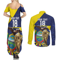 Ecuador Football Custom Couples Matching Summer Maxi Dress and Long Sleeve Button Shirt Road To World Cup 2026 - Wonder Print Shop