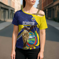 Ecuador Football Custom Cross Shoulder Shirt Road To World Cup 2026 - Wonder Print Shop