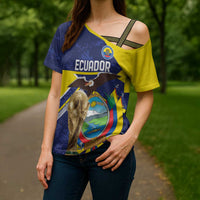 Ecuador Football Custom Cross Shoulder Shirt Road To World Cup 2026 - Wonder Print Shop
