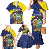 Ecuador Football Custom Family Matching Mermaid Dress and Hawaiian Shirt Road To World Cup 2026 - Wonder Print Shop
