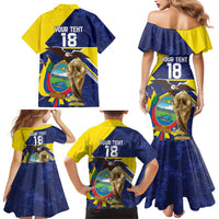 Ecuador Football Custom Family Matching Mermaid Dress and Hawaiian Shirt Road To World Cup 2026 - Wonder Print Shop