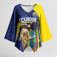 Ecuador Football Custom Kimono Sleeve Blouse Road To World Cup 2026 - Wonder Print Shop
