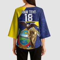 Ecuador Football Custom Kimono Sleeve Blouse Road To World Cup 2026 - Wonder Print Shop
