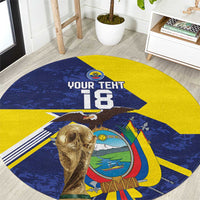 Ecuador Football Custom Round Carpet Road To World Cup 2026 - Wonder Print Shop