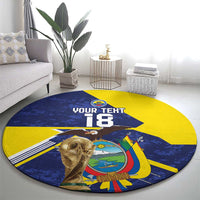 Ecuador Football Custom Round Carpet Road To World Cup 2026 - Wonder Print Shop