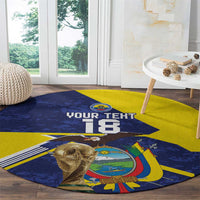 Ecuador Football Custom Round Carpet Road To World Cup 2026 - Wonder Print Shop
