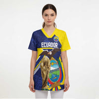 Ecuador Football Custom Scrub Top Road To World Cup 2026 - Wonder Print Shop