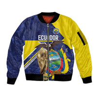 Ecuador Football Custom Sleeve Zip Bomber Jacket Road To World Cup 2026 - Wonder Print Shop