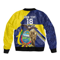 Ecuador Football Custom Sleeve Zip Bomber Jacket Road To World Cup 2026 - Wonder Print Shop