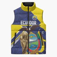 Ecuador Football Custom Sleeveless Puffer Jacket Road To World Cup 2026 - Wonder Print Shop