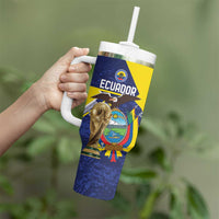 Ecuador Football Custom Tumbler With Handle Road To World Cup 2026 - Wonder Print Shop
