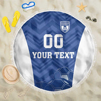 Custom Estonia Football Beach Blanket Eesti Jalgpallikoondis