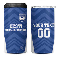 Custom Estonia Football 4 in 1 Can Cooler Tumbler Eesti Jalgpallikoondis
