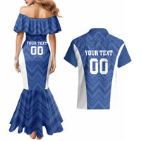 Custom Estonia Football Couples Matching Mermaid Dress and Hawaiian Shirt Eesti Jalgpallikoondis