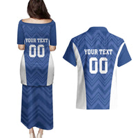 Custom Estonia Football Couples Matching Puletasi and Hawaiian Shirt Eesti Jalgpallikoondis