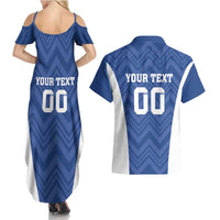 Custom Estonia Football Couples Matching Summer Maxi Dress and Hawaiian Shirt Eesti Jalgpallikoondis