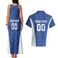 Custom Estonia Football Couples Matching Tank Maxi Dress and Hawaiian Shirt Eesti Jalgpallikoondis