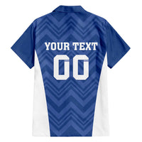 Custom Estonia Football Family Matching Off The Shoulder Long Sleeve Dress and Hawaiian Shirt Eesti Jalgpallikoondis