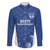 Custom Estonia Football Family Matching Off The Shoulder Long Sleeve Dress and Hawaiian Shirt Eesti Jalgpallikoondis