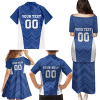 Custom Estonia Football Family Matching Puletasi and Hawaiian Shirt Eesti Jalgpallikoondis