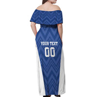 Custom Estonia Football Off Shoulder Maxi Dress Eesti Jalgpallikoondis