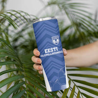 Custom Estonia Football Skinny Tumbler Eesti Jalgpallikoondis