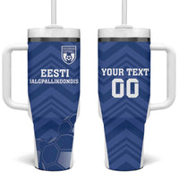 Custom Estonia Football Tumbler With Handle Eesti Jalgpallikoondis